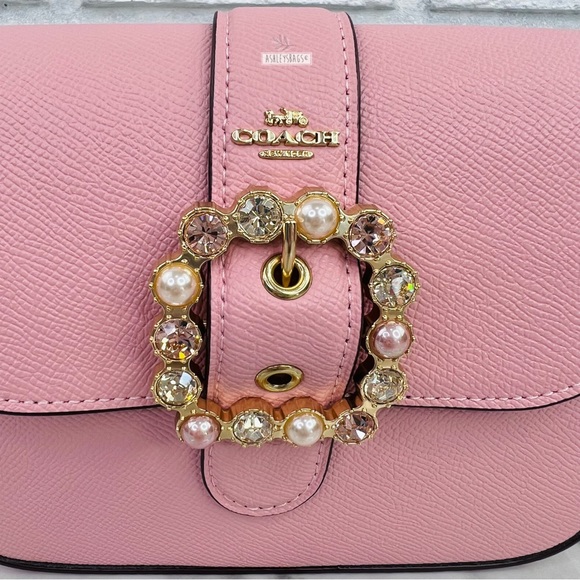 Coach Gemma Crossbody With Jeweled Buckle In Powder Pink Multi - Picture 3 of 11